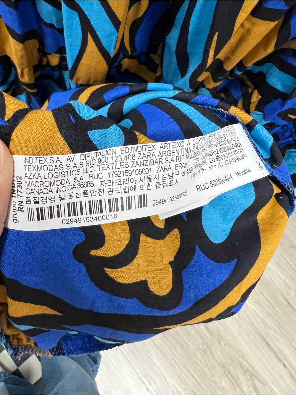 Zara Printed Halter Maxi Dress in Blue Orange Size S NWT - Picture 12 of 13